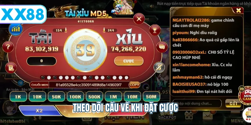 Theo dõi cầu về khi đặt cược